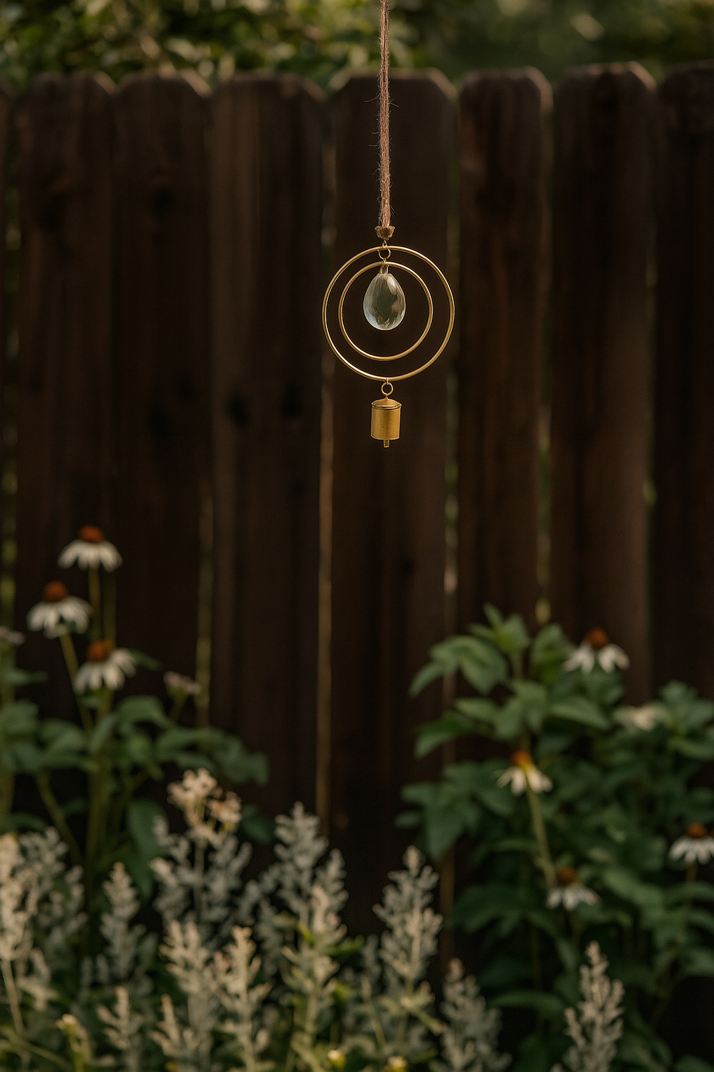 Suyra Circle Crystal Suncatcher Wind Chime - Hand Tuned One or Two Rings