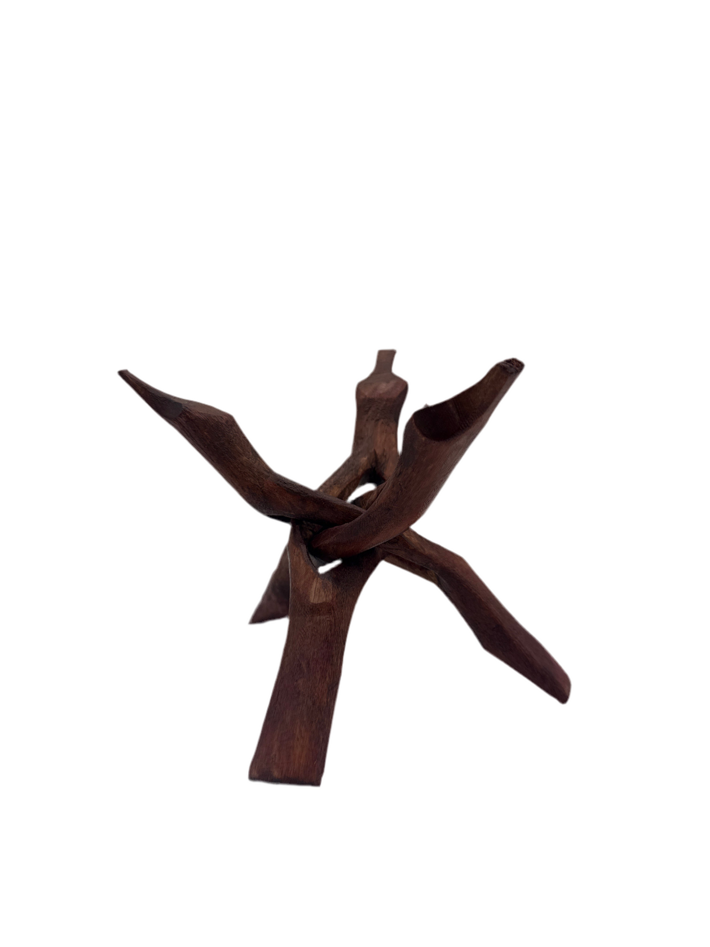 Wood Sphere Stand Tripod Stand 6"