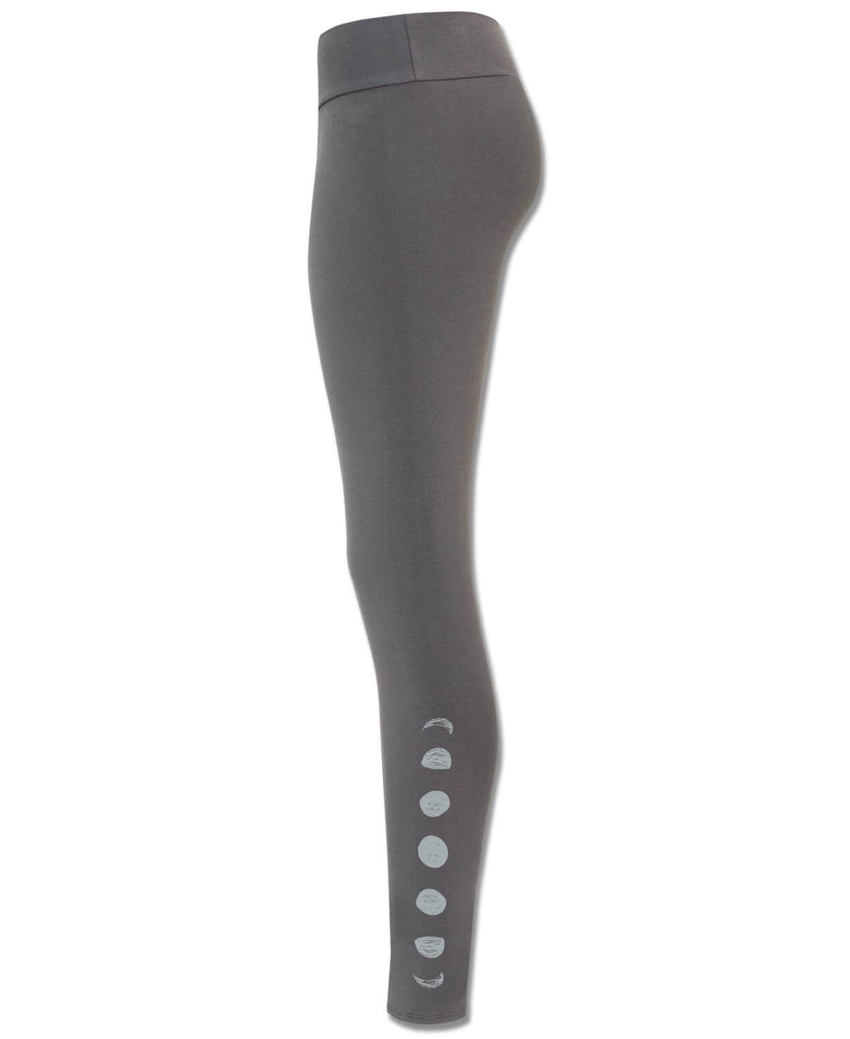 Lunar Phases Organic Cotton Leggings - Charcoal: SM