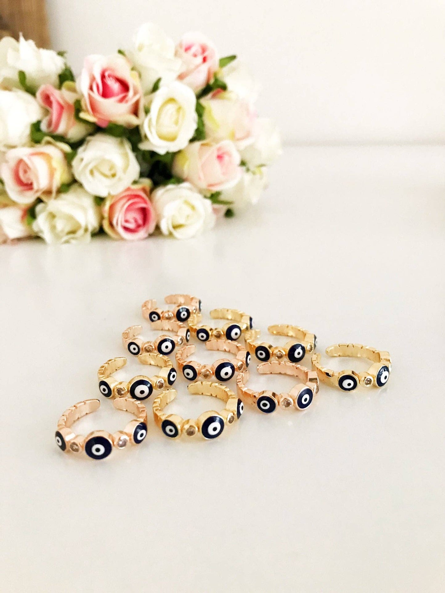 Greek Blue Evil Eye Ring