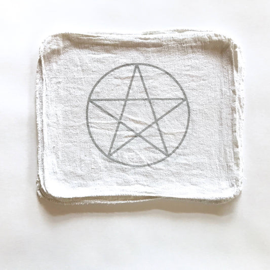 Assortment Sacred Geometry Crystal Grid Cloth Designs: Pentgram