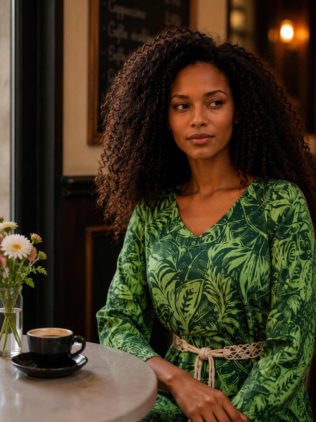 100% Viscose Tropical Print Mini Dress