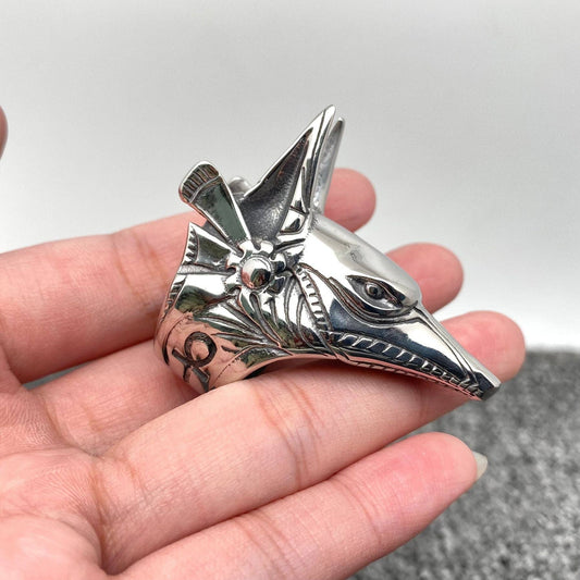 Egypt Ankh Anubis Stainless Steel Ring