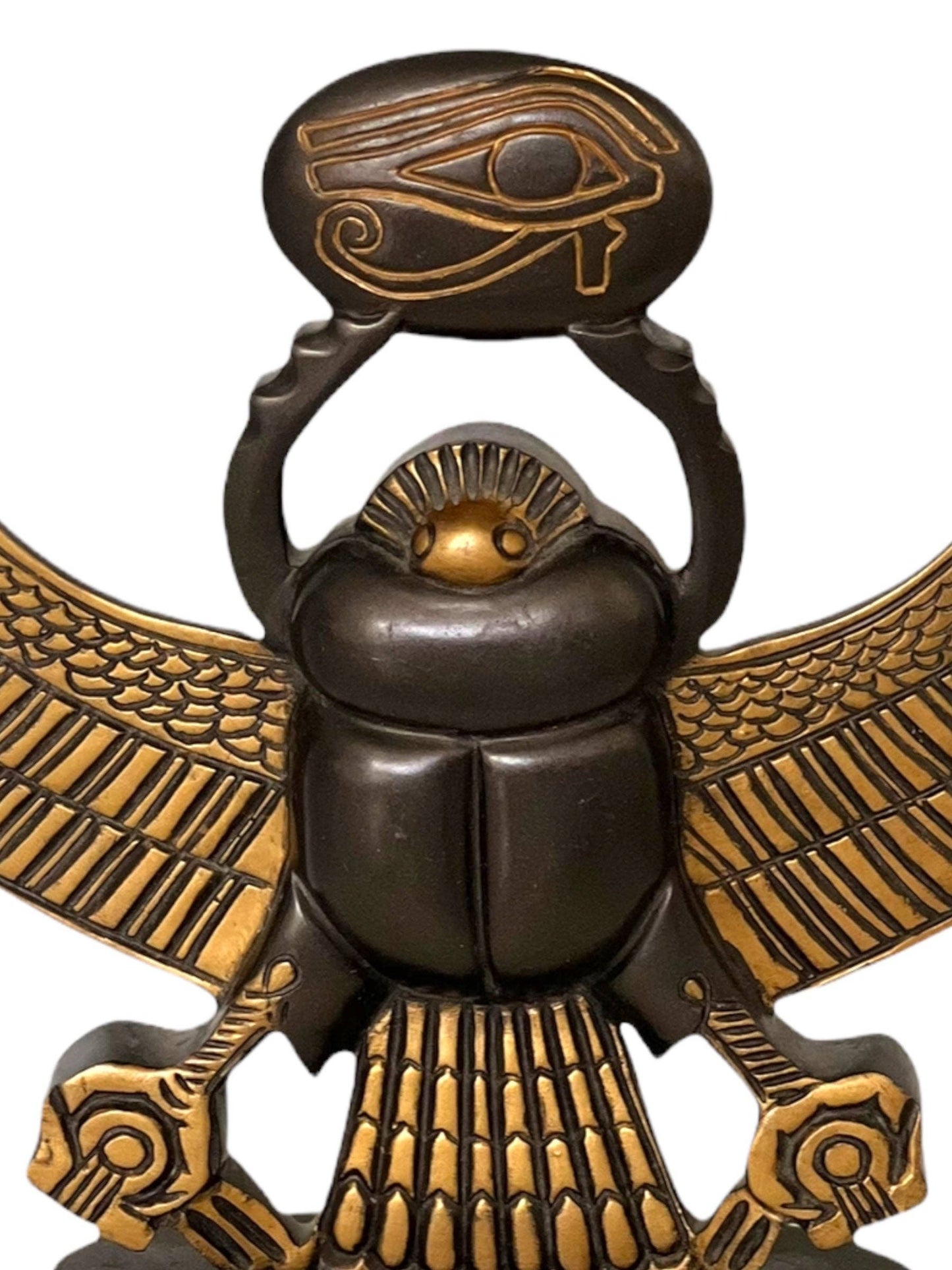 Khepri, Scarab with Wings, Black and Gold Basalt