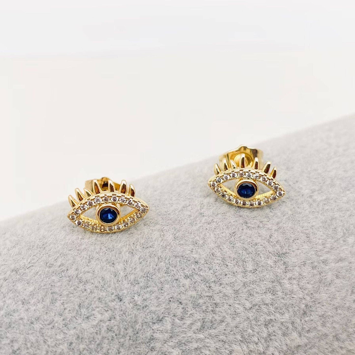 Cubic Zirconia Evil Eye Ear Studs