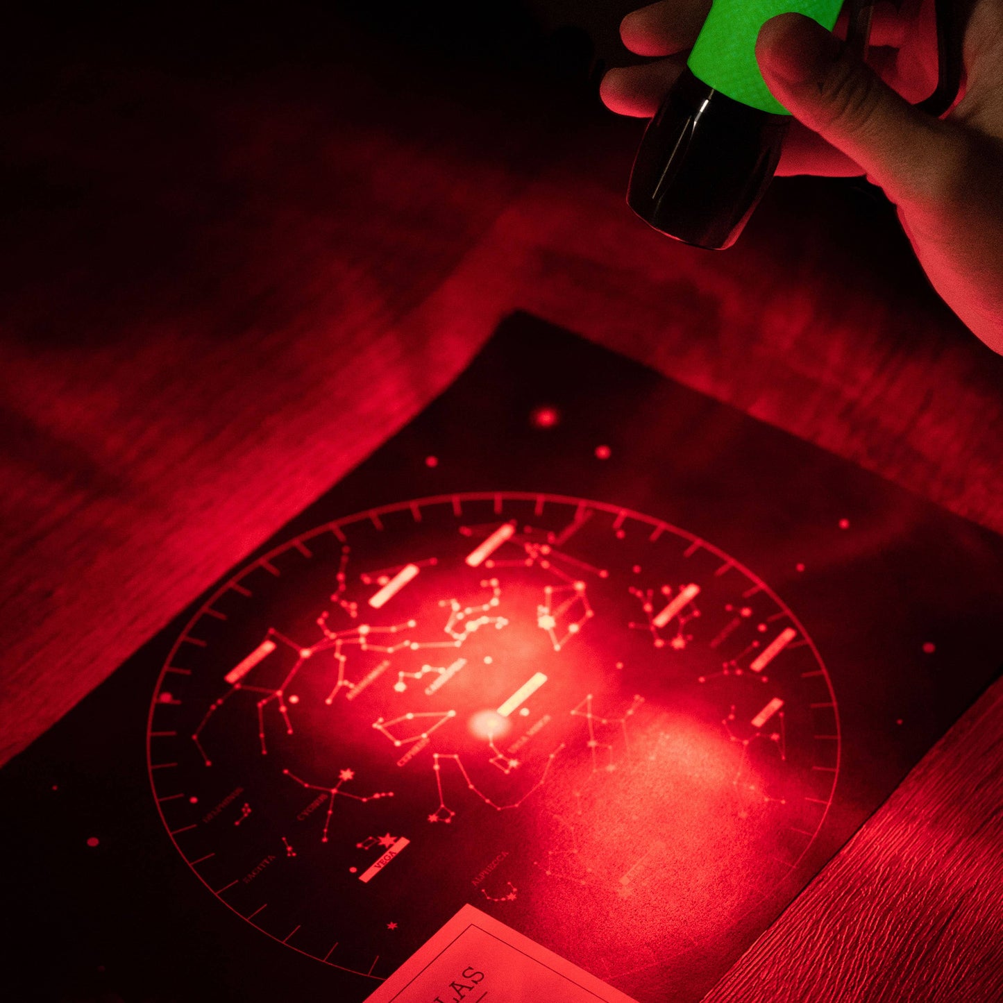 Bright Red LED Flashlight with Glow-in-the-Dark Rubber Grip