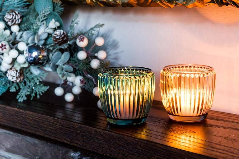 Small Ribbed Votive-3"D