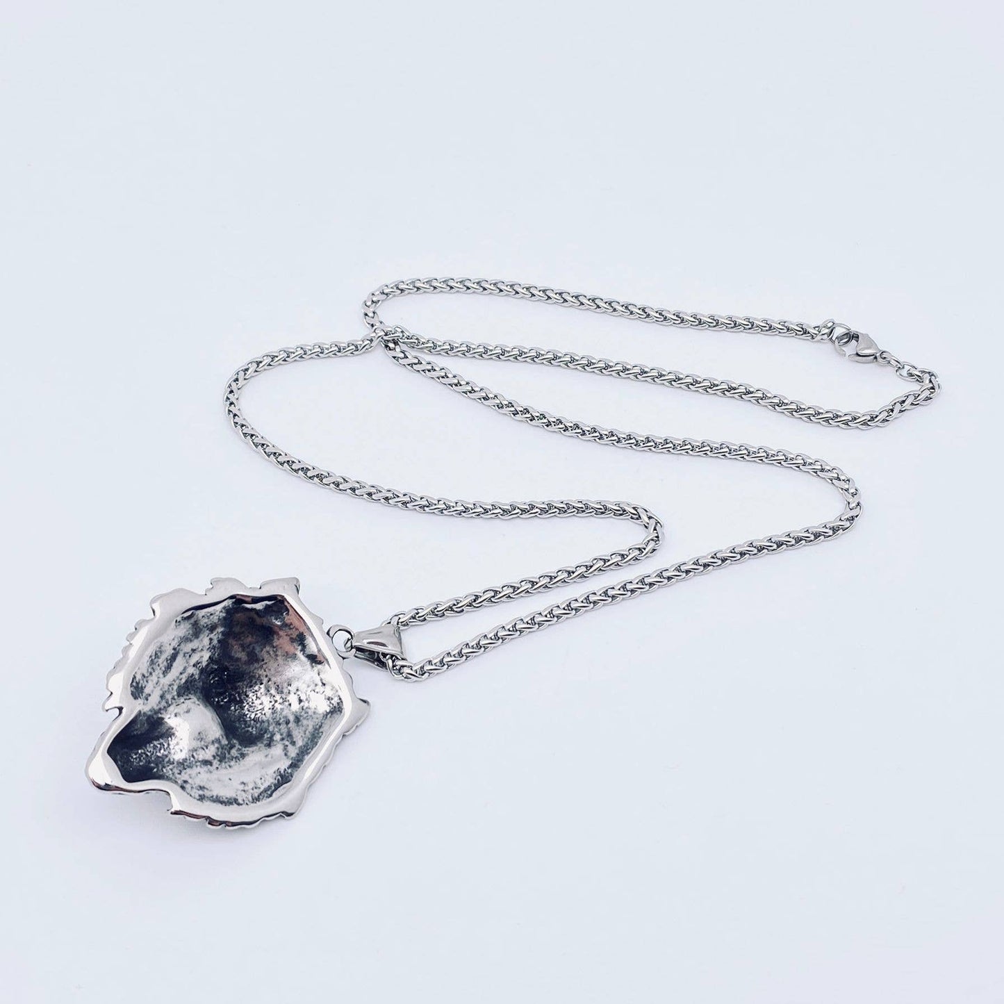 Stainless Steel Wolf Head Charm Pendant Necklace