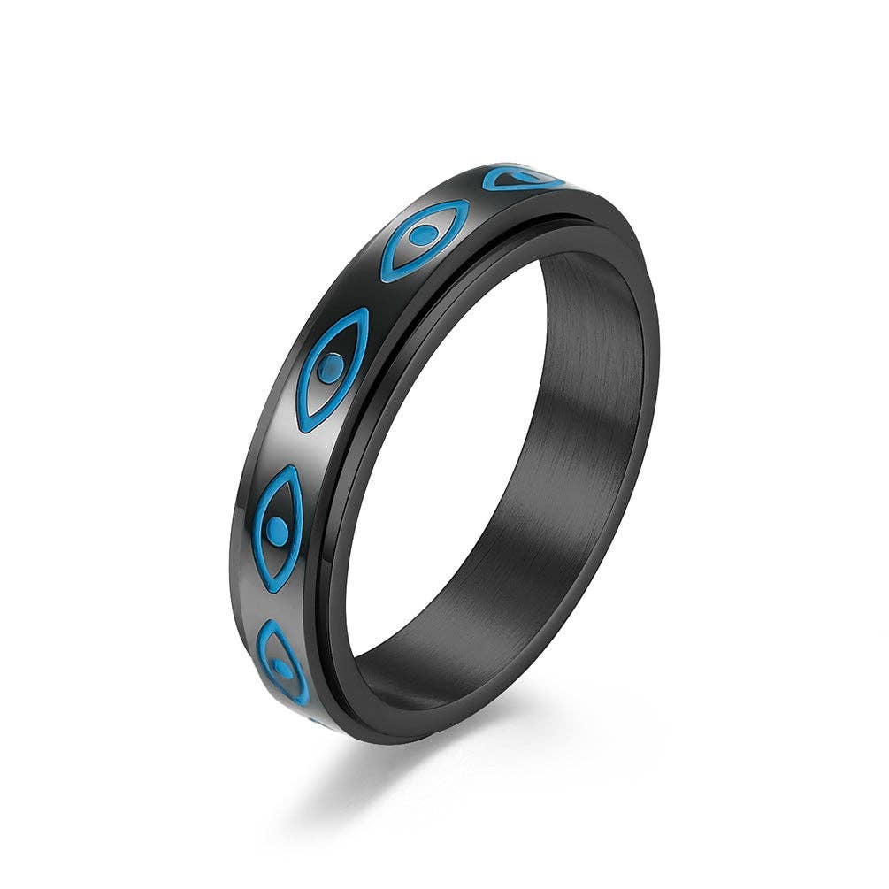 Eye of Horus Stainless Steel Rotatable Ring