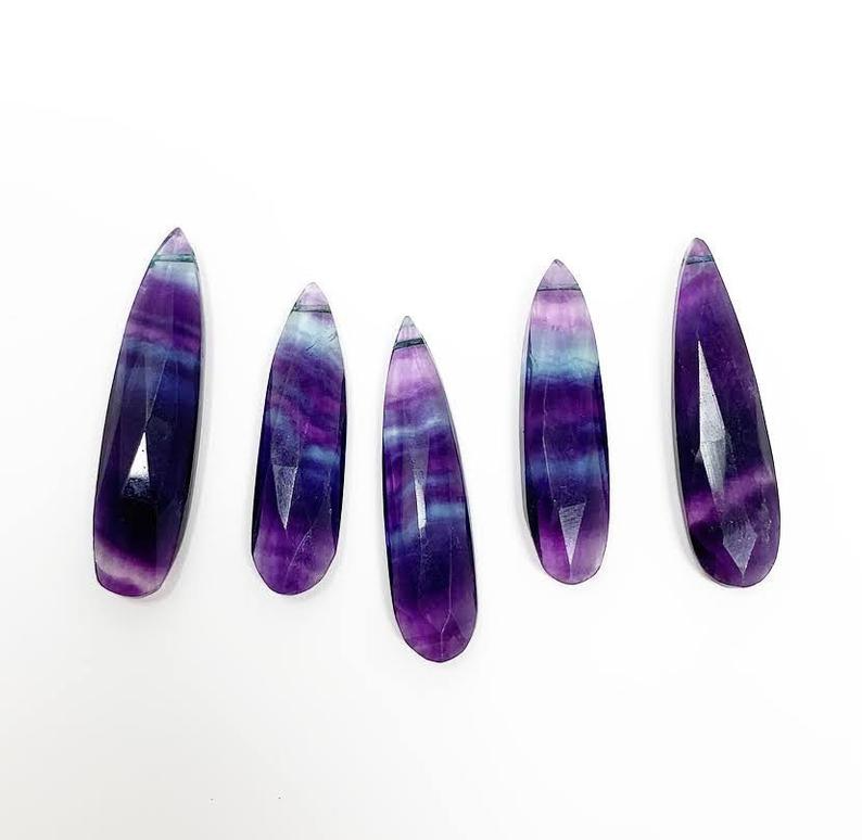 Fluorite Teardrop Necklace: 16, 18, or 20"