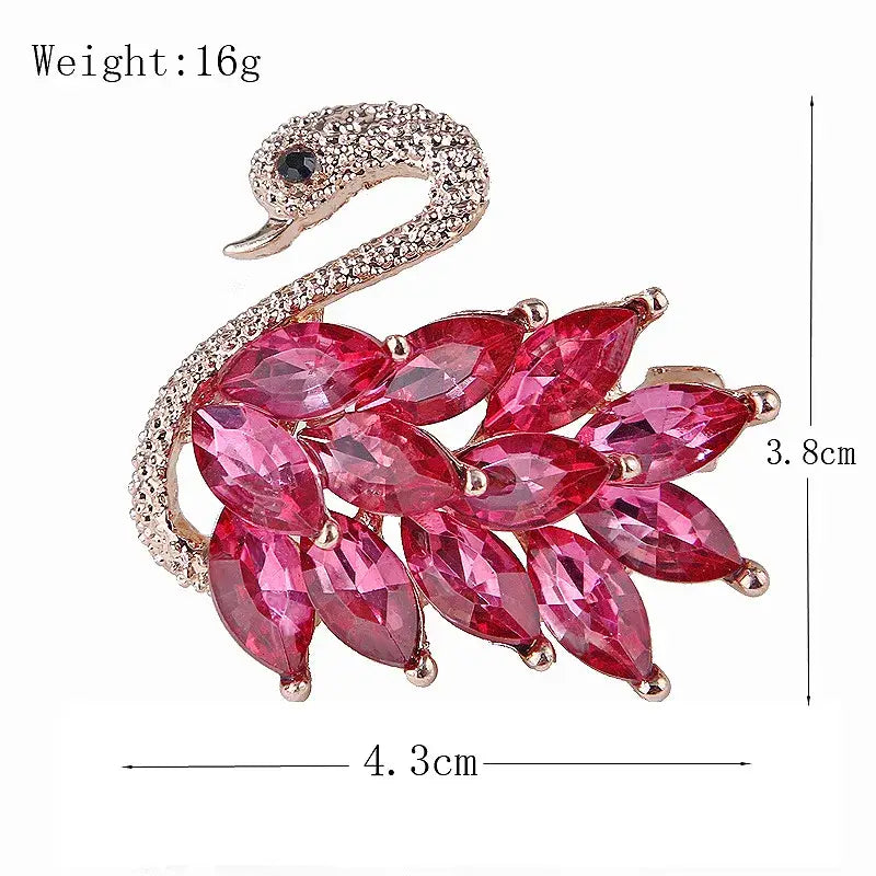Crystal Swan Brooch – Sparkling Rhinestones