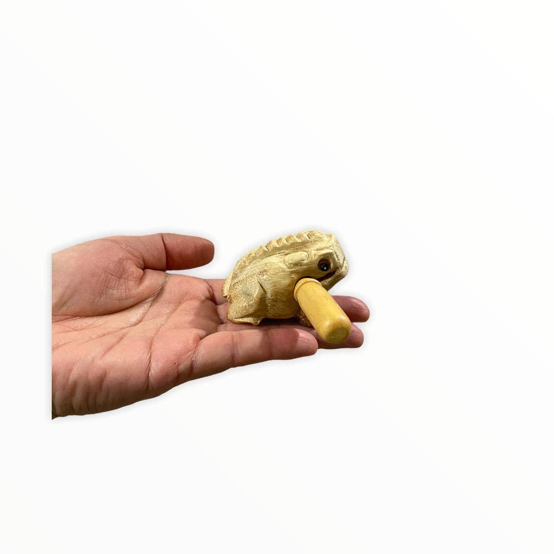 Natural Wooden Frog 2"