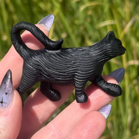 Matte Obsidian Strolling Cat