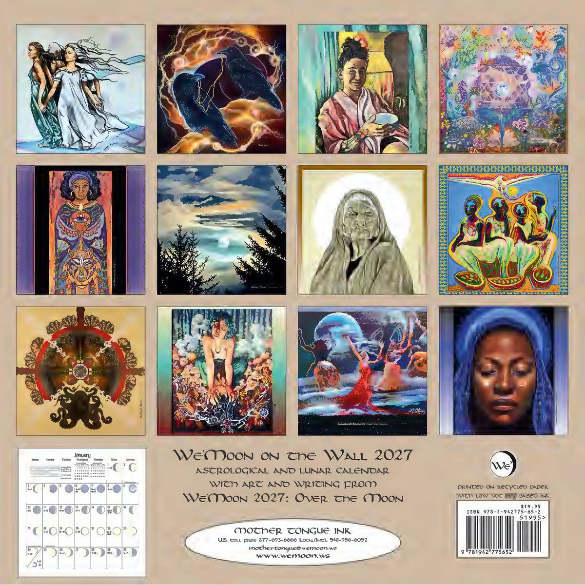 We'Moon on the Wall 2027 Astrological Moon Phase Calendar