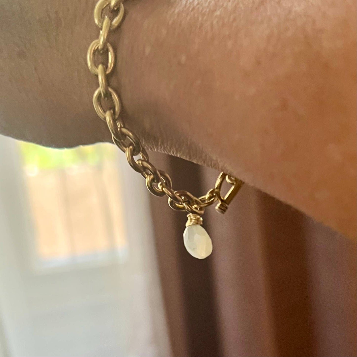 Champagne Thursdays gold traditional charm bracelet
