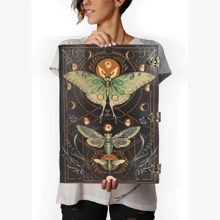 Book of Spell LeatherBound Huge Journal Grimoire Print Diary