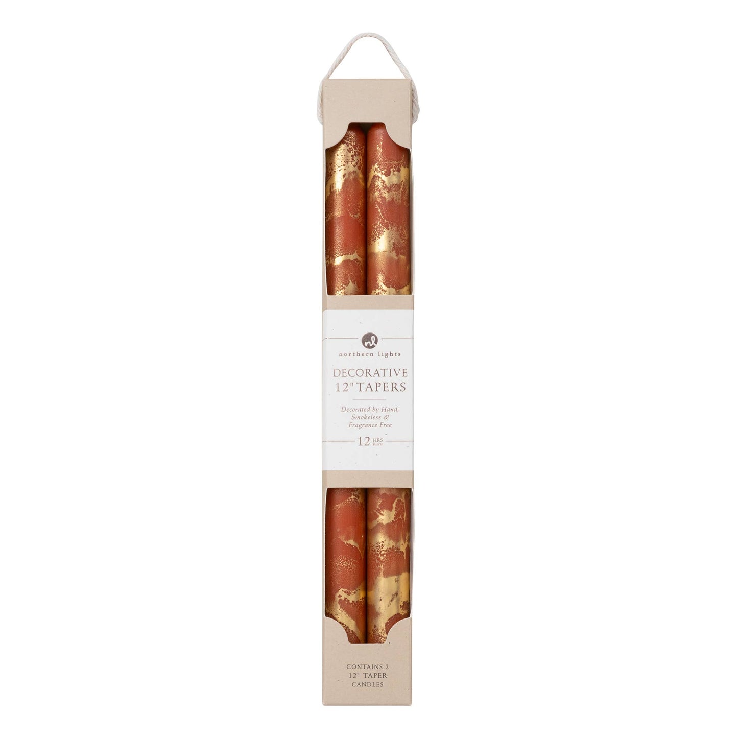 12" Decorative Taper Candles 2pk