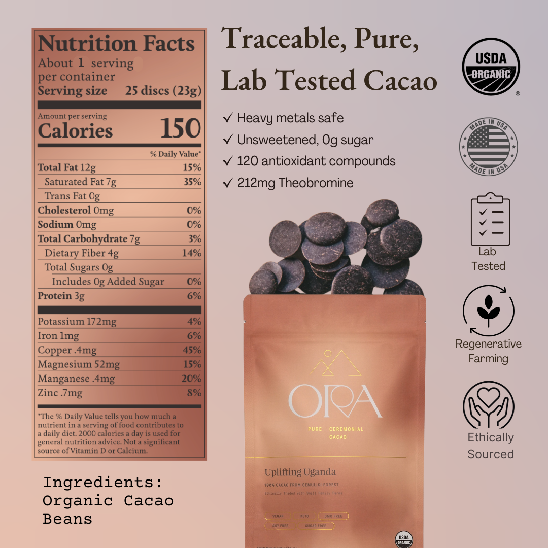 Ceremonial Cacao 1oz Sachets | Uplifting Uganda 100% Organic