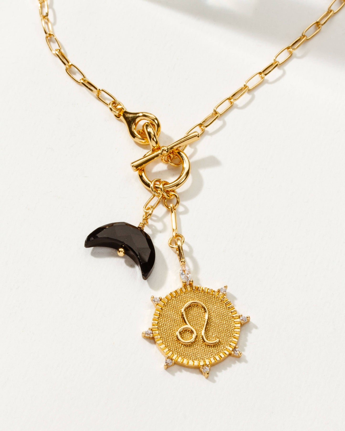 Leo Lunar Front Toggle Zodiac Necklace
