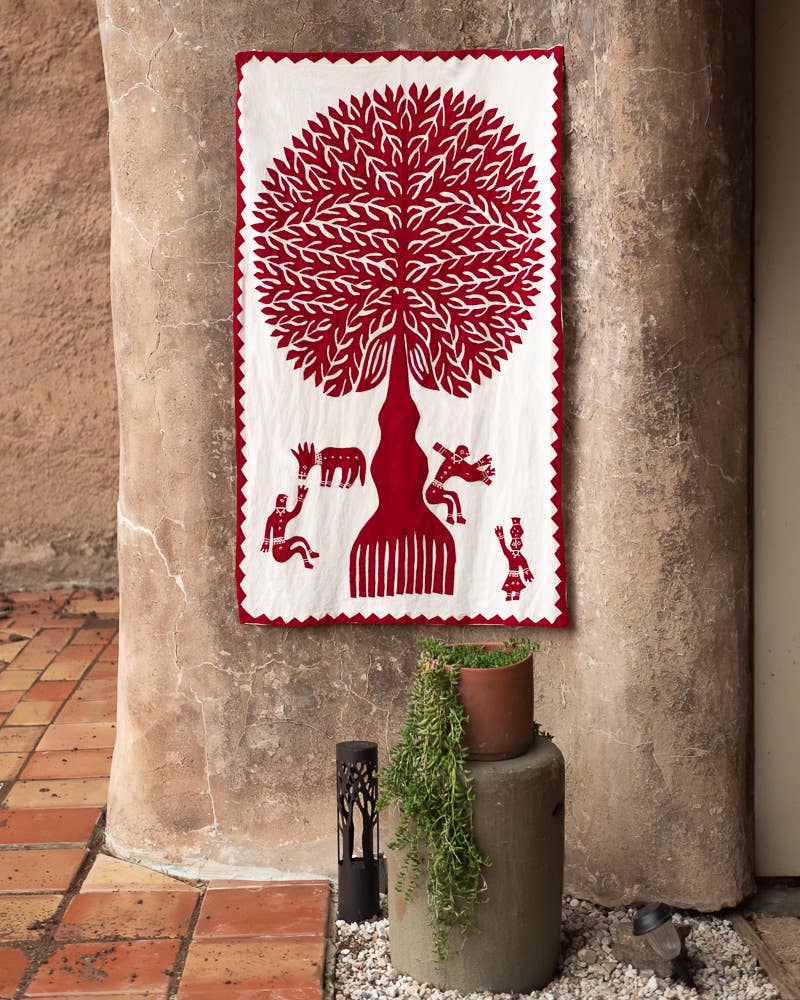 Tree of Life Wall Hanging, Large: Maroon