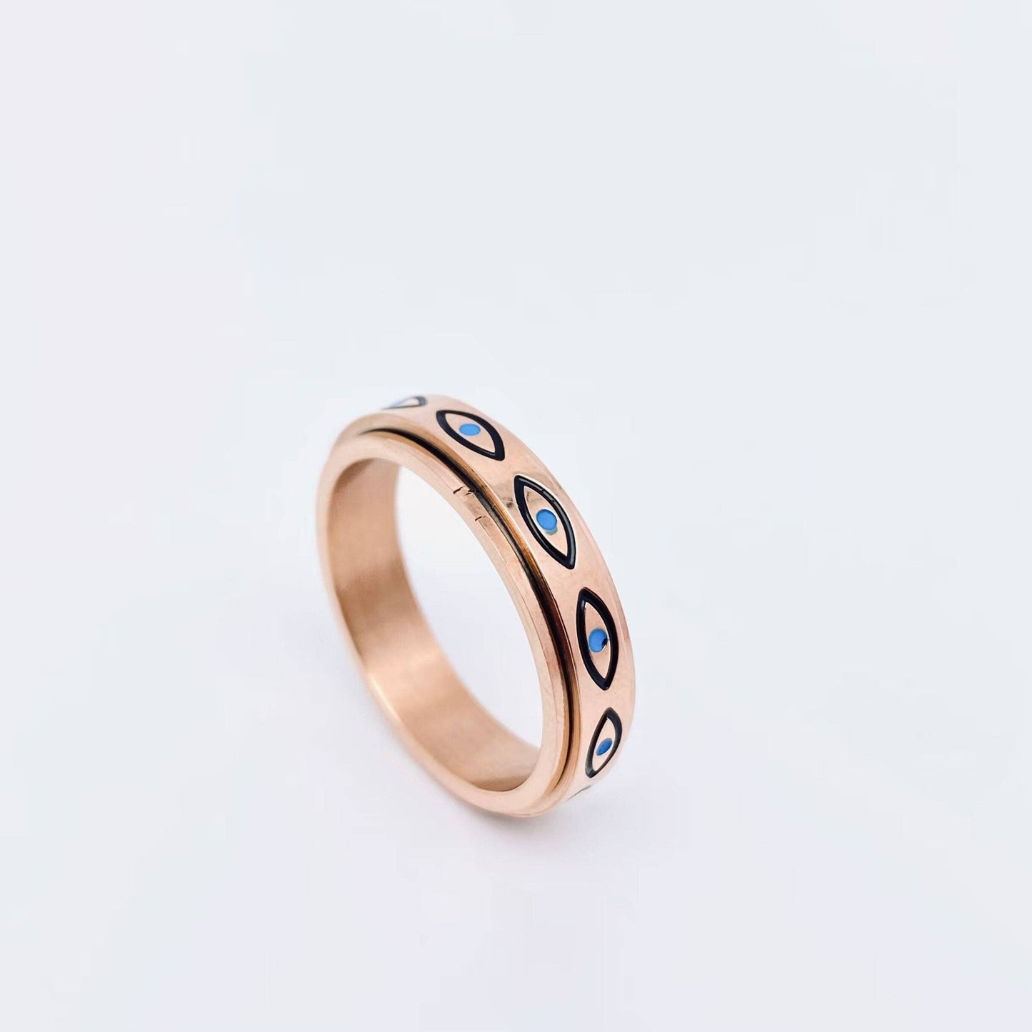 Eye of Horus Stainless Steel Rotatable Ring