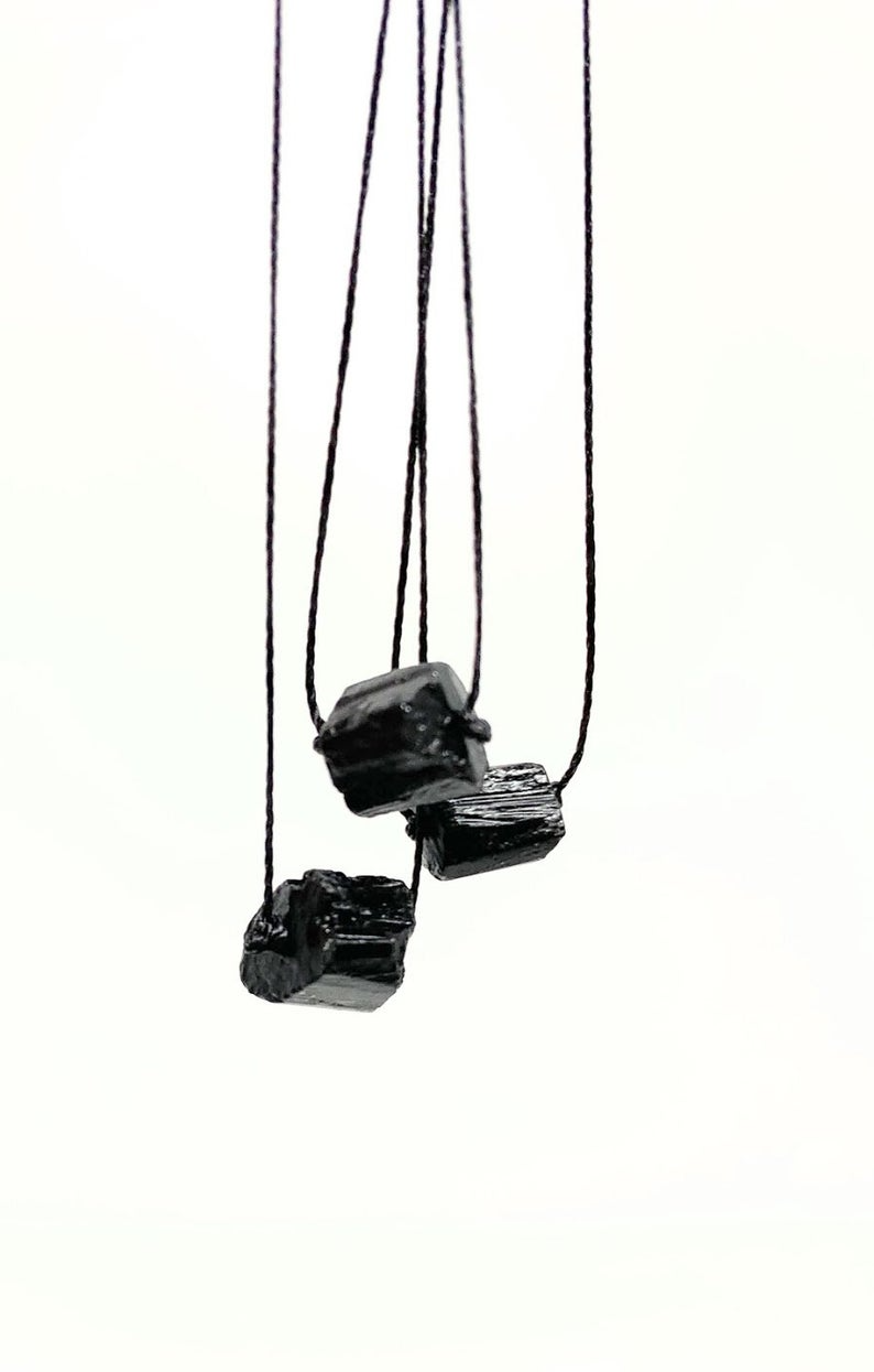 Raw Black Tourmaline Necklace
