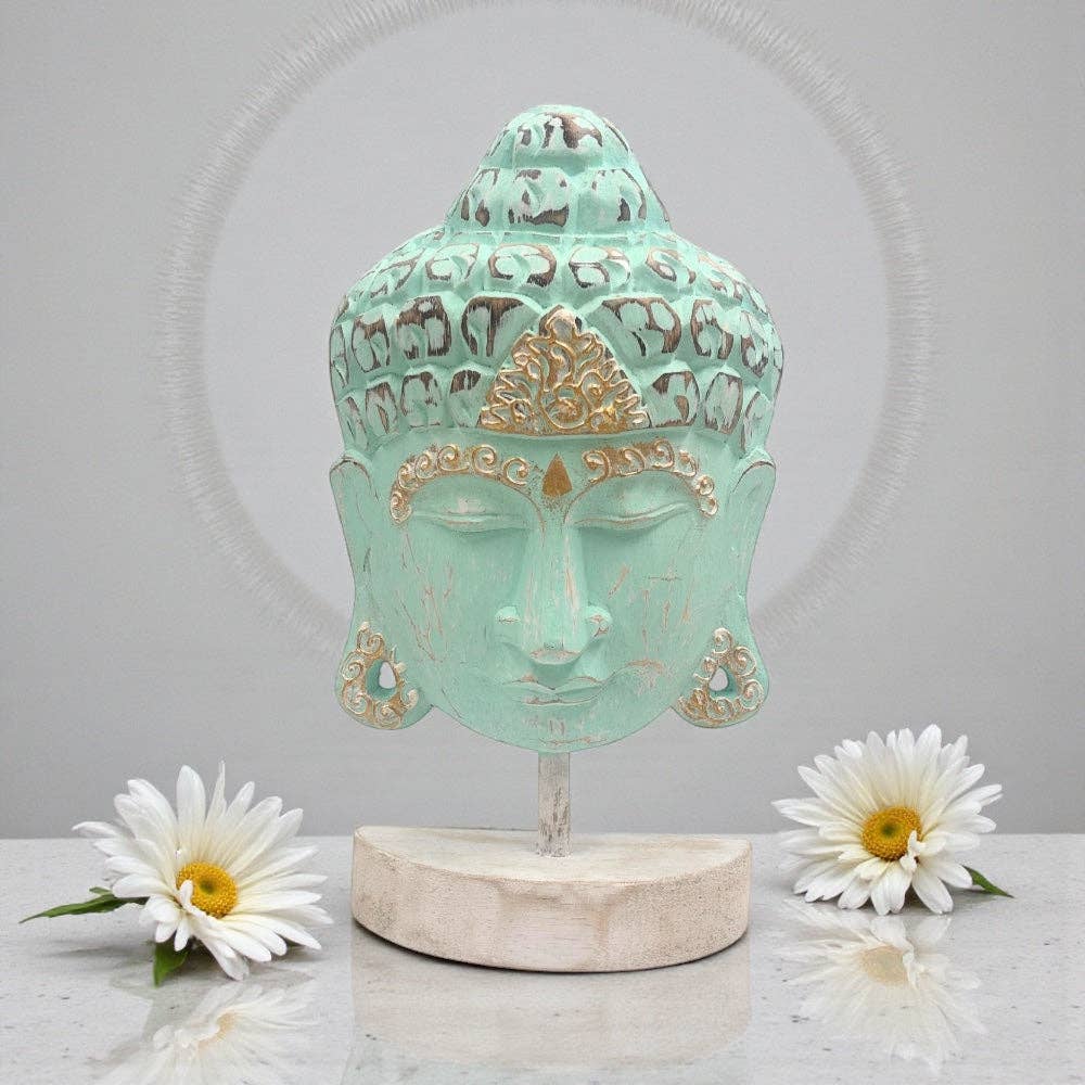 Buddha Head Statue Wood