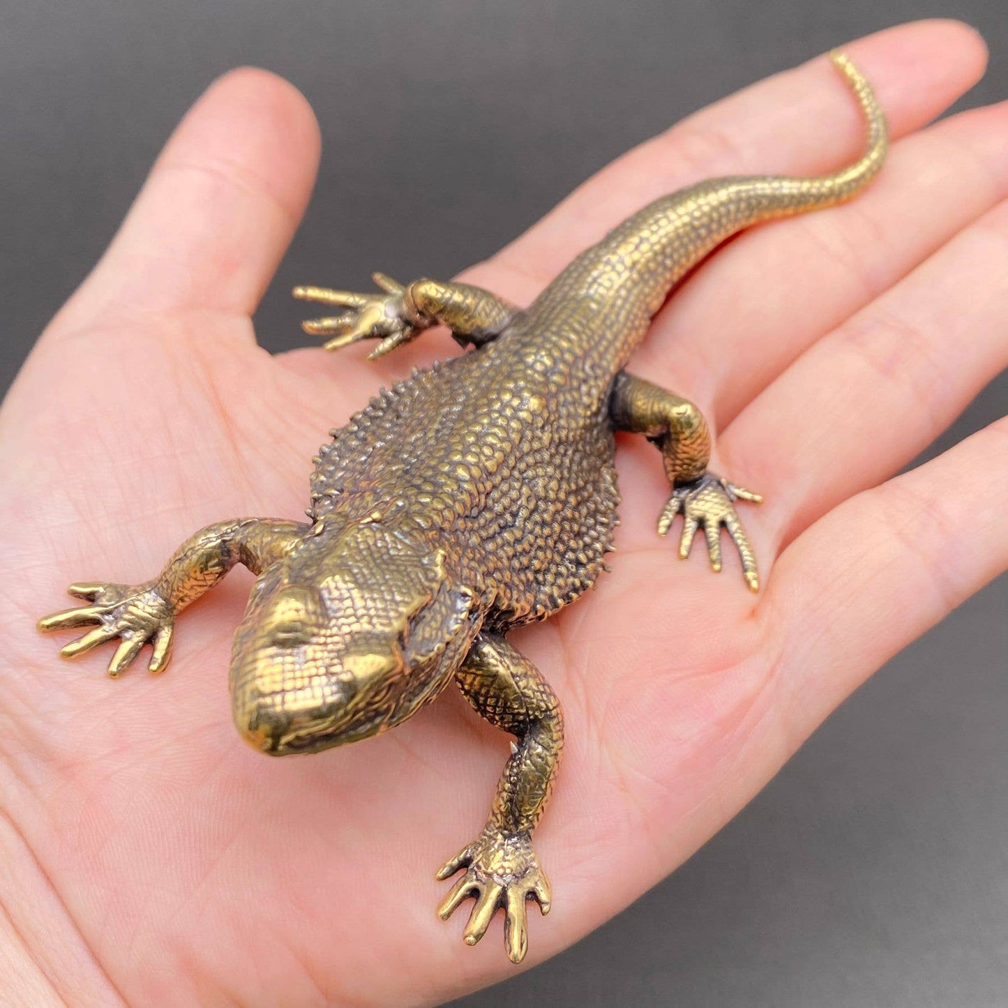 Brass Big Size Lizard Crafts Desktop Ornaments Decoration