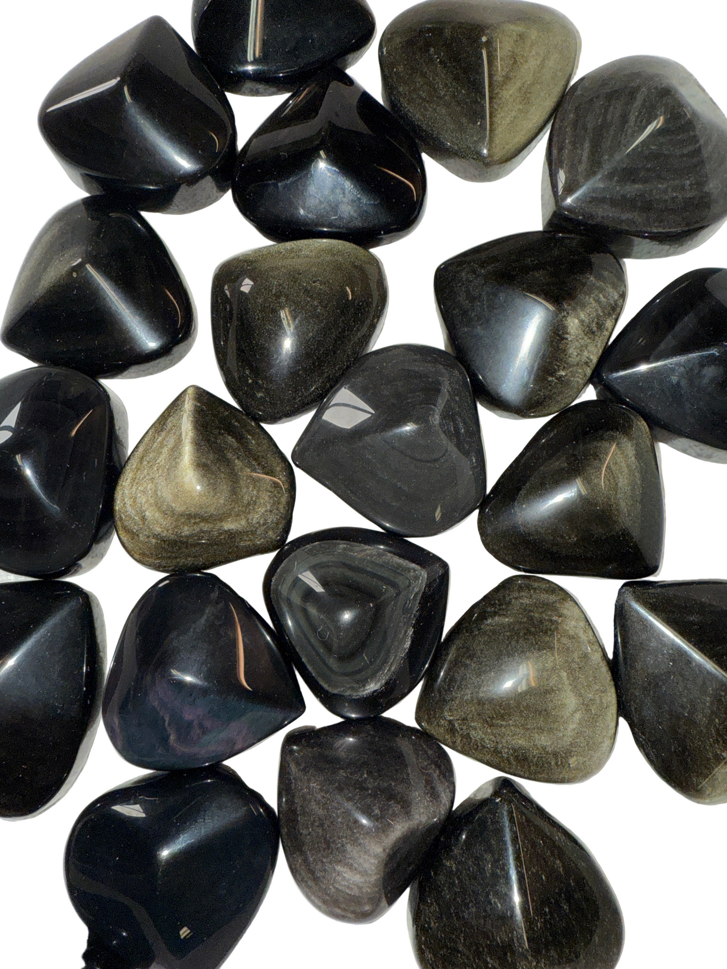 Golden Sheen Obsidian Hearts Medium