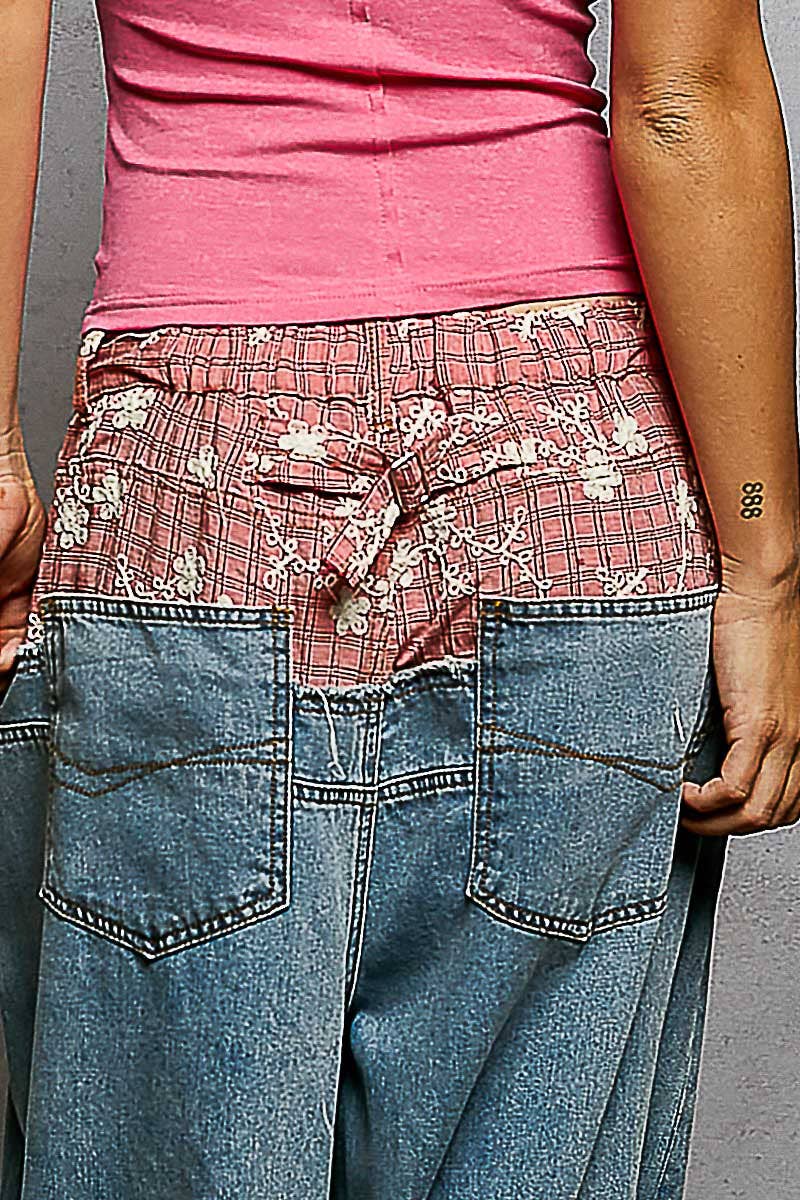 Low Rise Wide Double Waist Pants