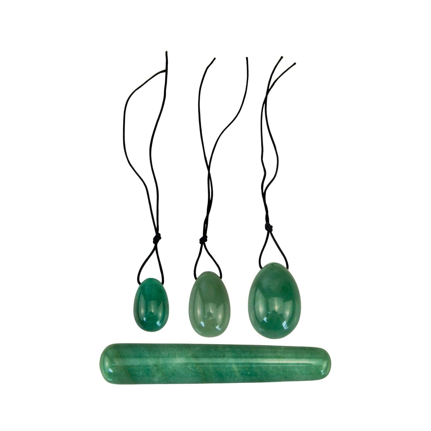Yoni Eggs: Green Flower Jade / 3pc
