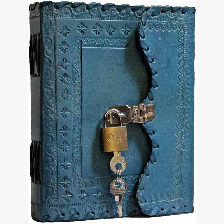 TUZECH Handmade Leather Vintage Journal Lock And Key Diary