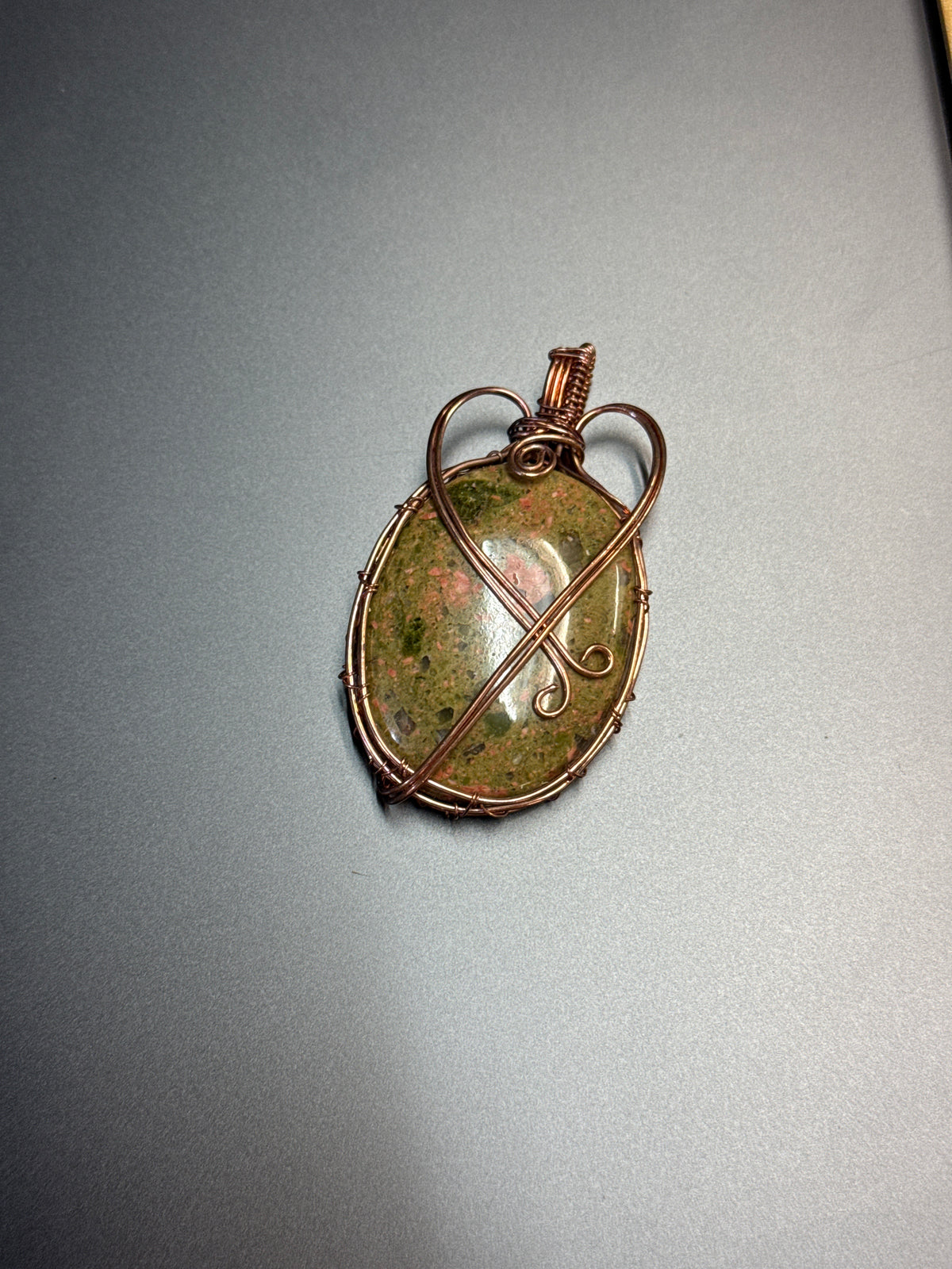 Copper Wire Wrapped Pendant