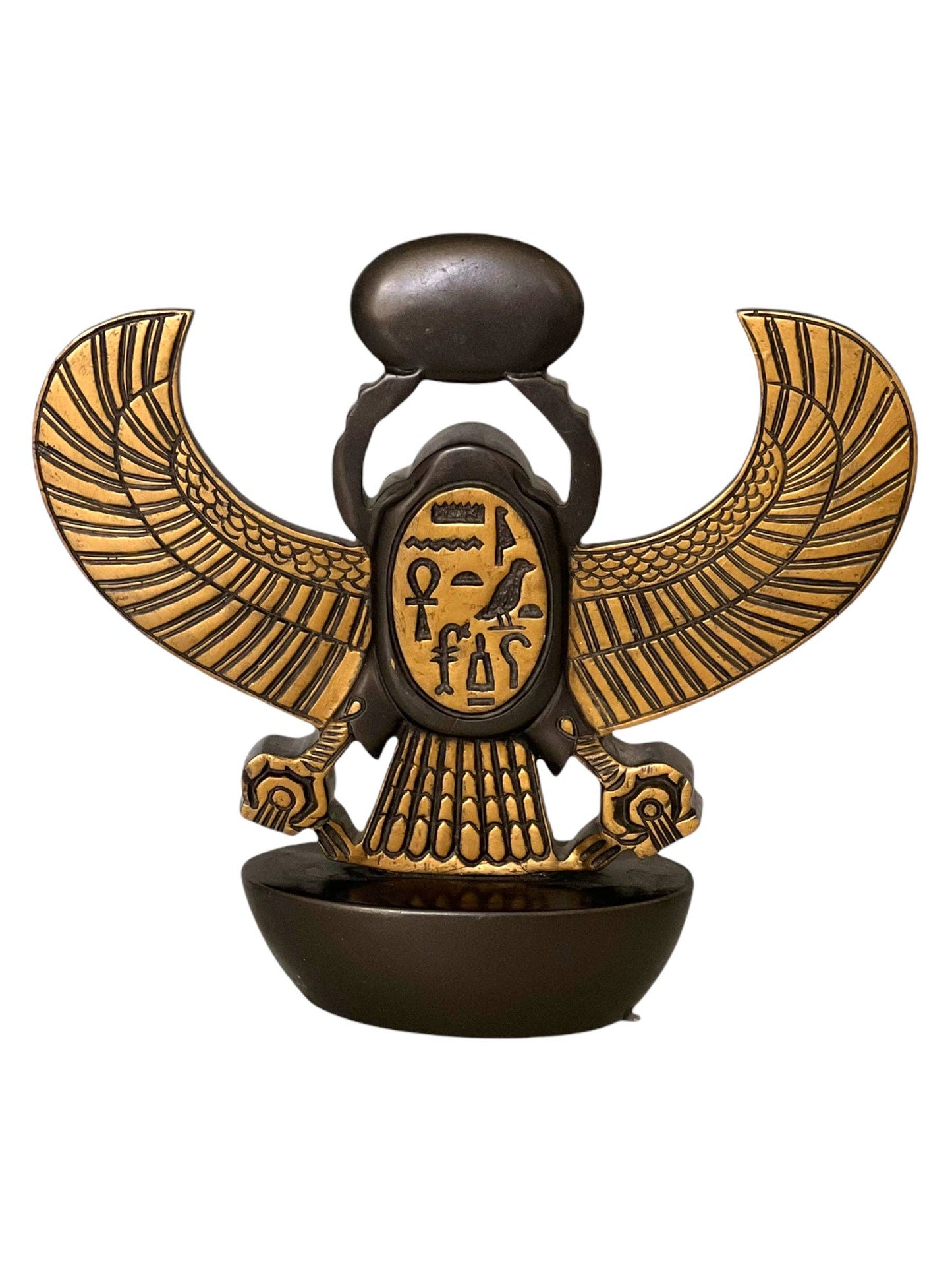 Khepri, Scarab with Wings, Black and Gold Basalt