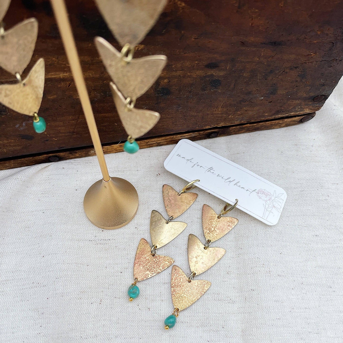 Recycled Patina Chevron Earrings