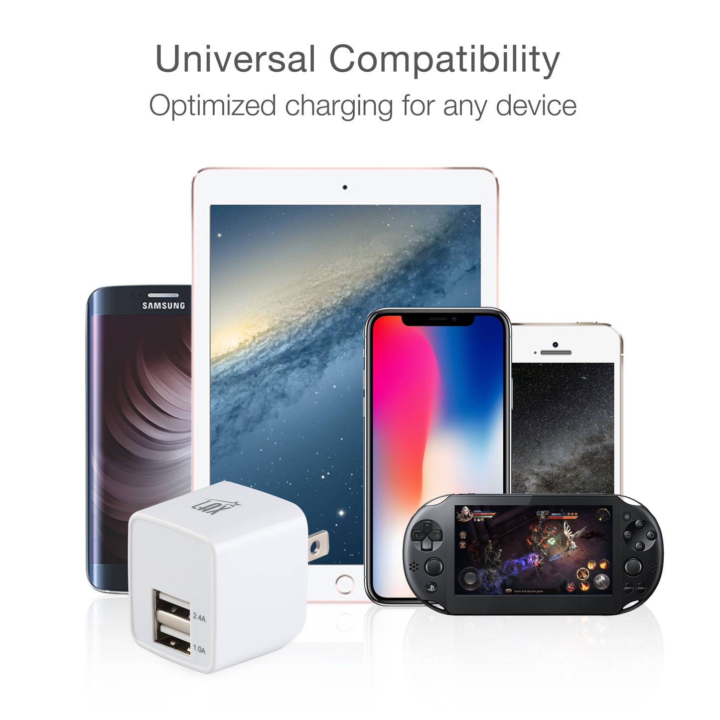 LAX Fast Charging 2 Port USB Wall Charger Retail Pack: White