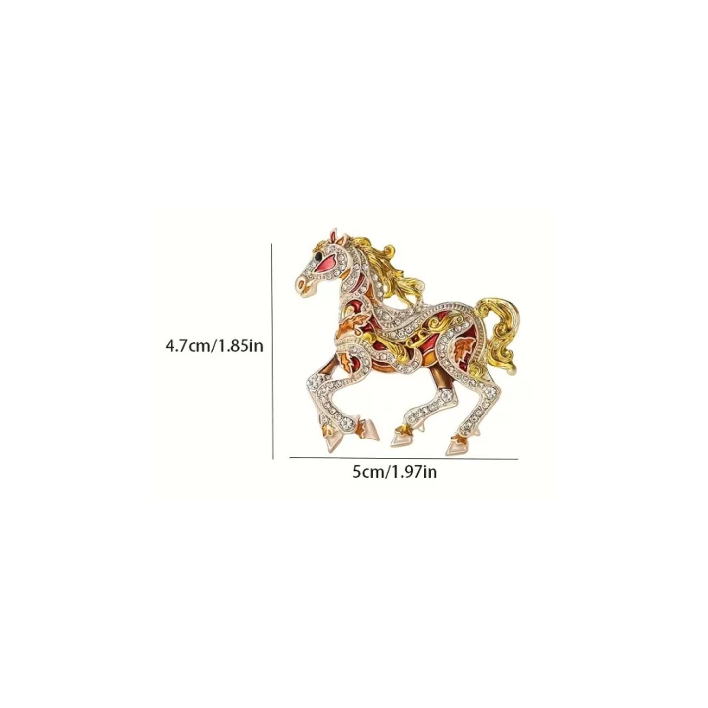 Enamel Horse Brooch