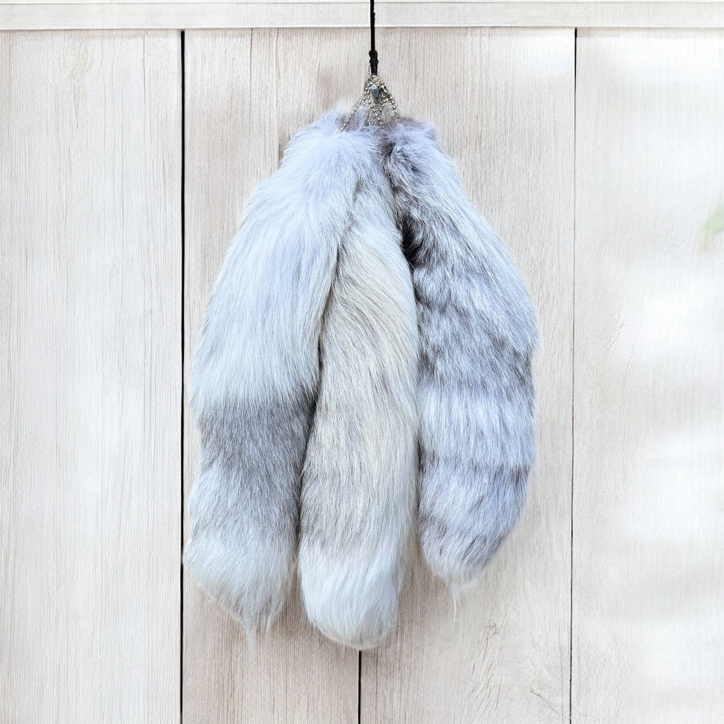 Silver Swirl Fox Tail