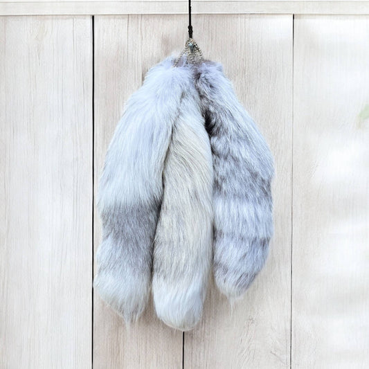 Silver Swirl Fox Tail
