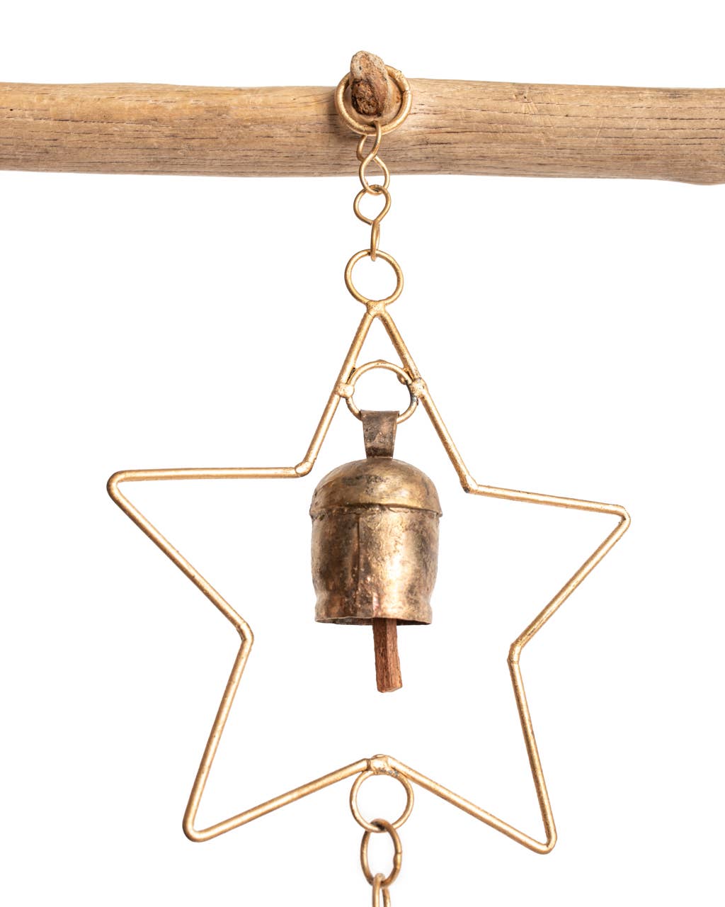 Three Stars Chime, Bronze Hand-tuned Garden Wind Chime India