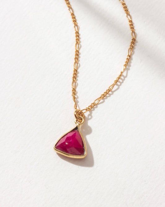 Bermuda Triangle Dainty Collar Necklace - Ruby