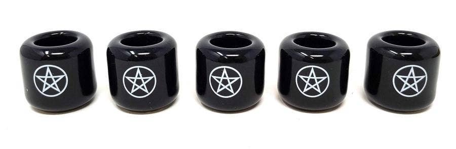 Pentacle Black Chime Candle Holder 1.25"H 1.25"W 5 Pack