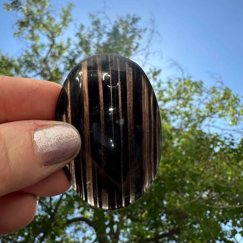 Midnight Lace Obsidian Palm stone