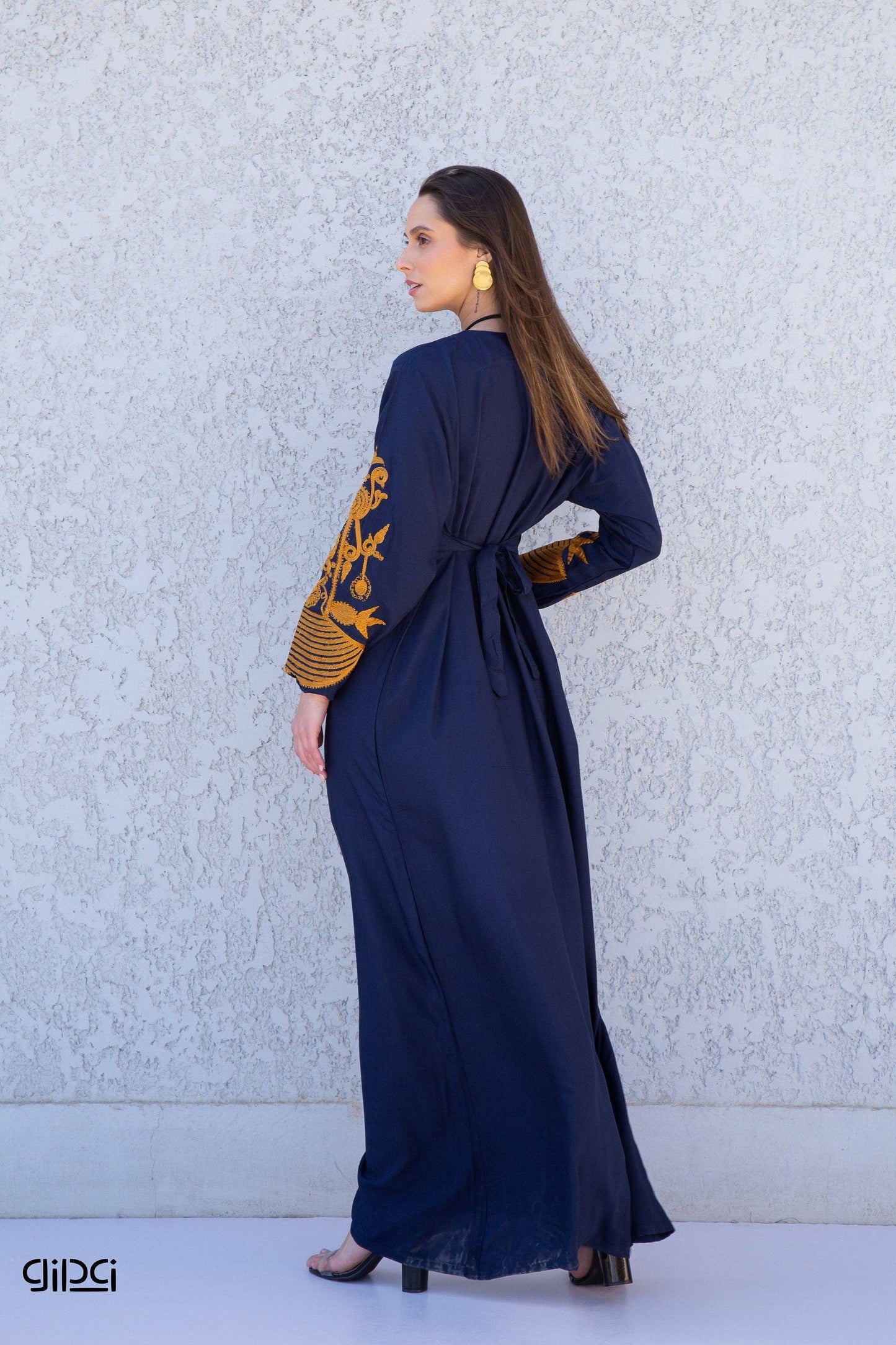 Classy navy blue embroidered kaftan dress, caftans for women, Boho Kaftan dress, Caftans for women, long summer kaftan, kaftans, caftan: XL/2XL/3XL