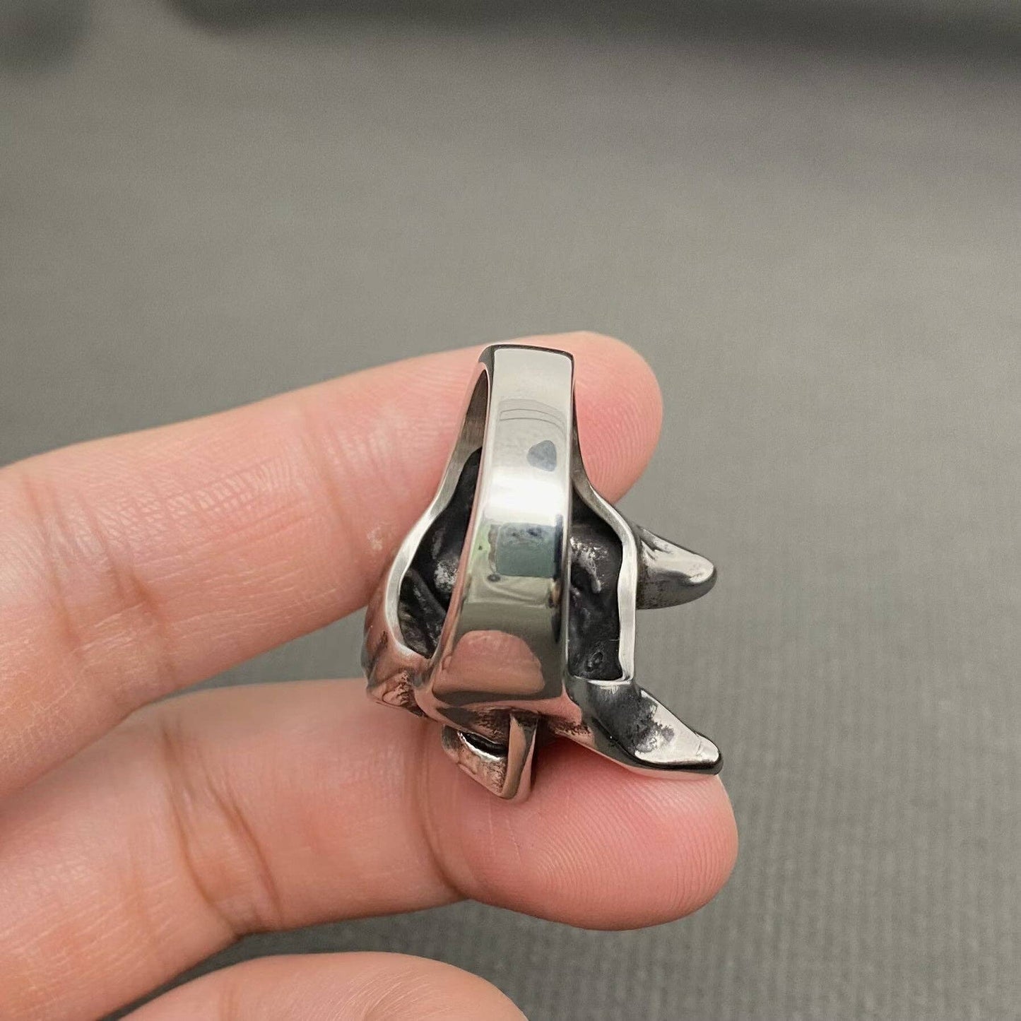 Biker Jewelry Bulldog Men's Stainless Steel Ring