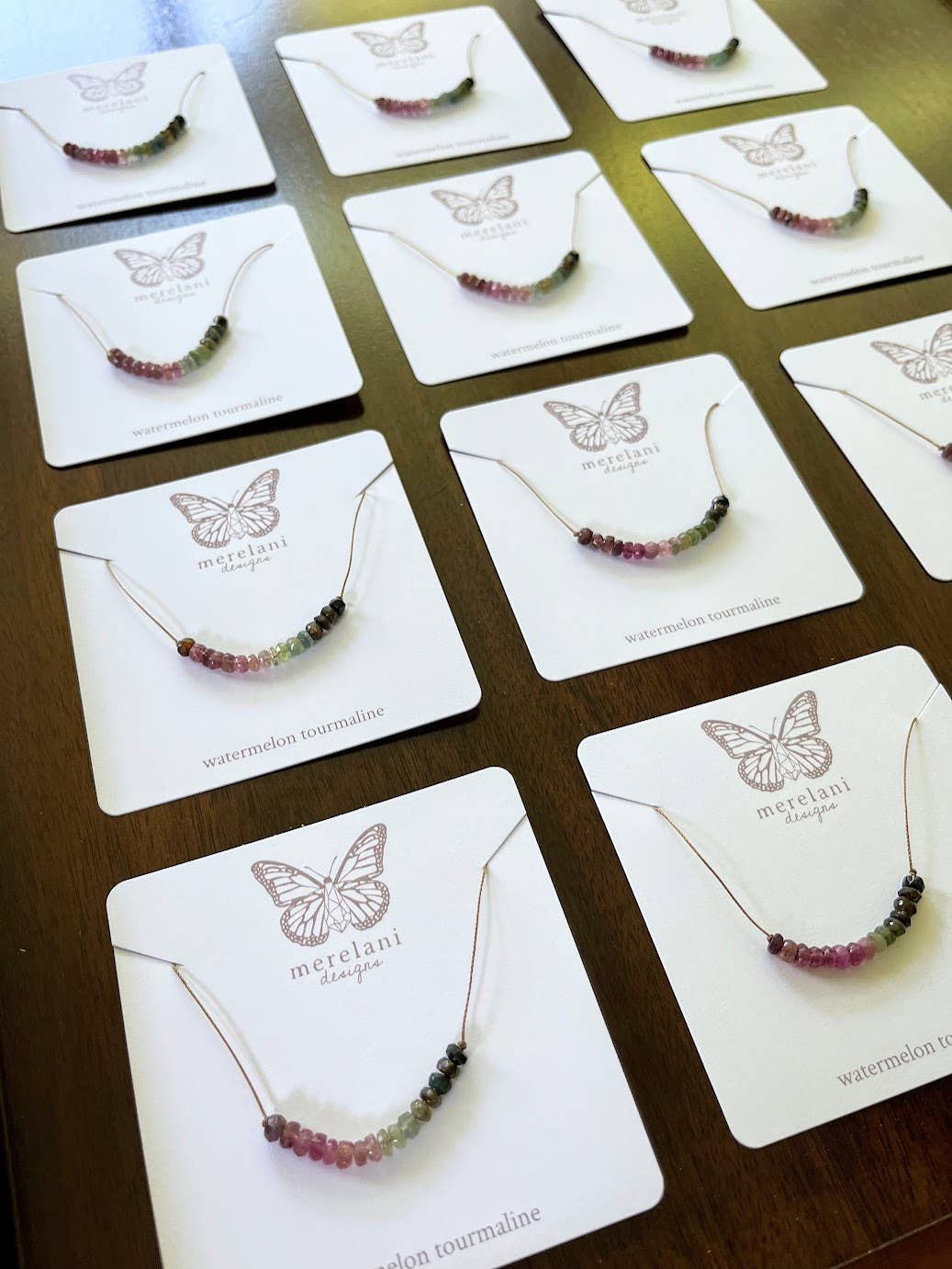 Watermelon Tourmaline Necklace: 16, 18, or 20"