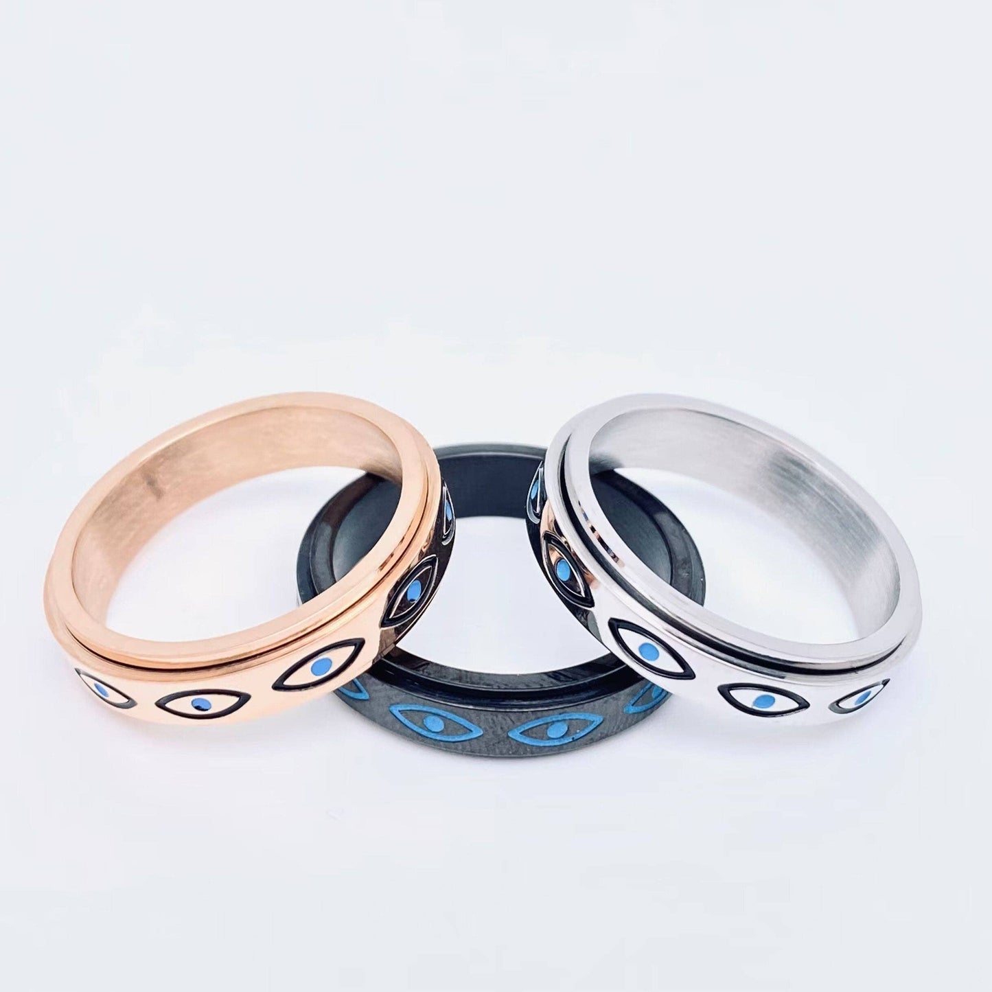 Eye of Horus Stainless Steel Rotatable Ring