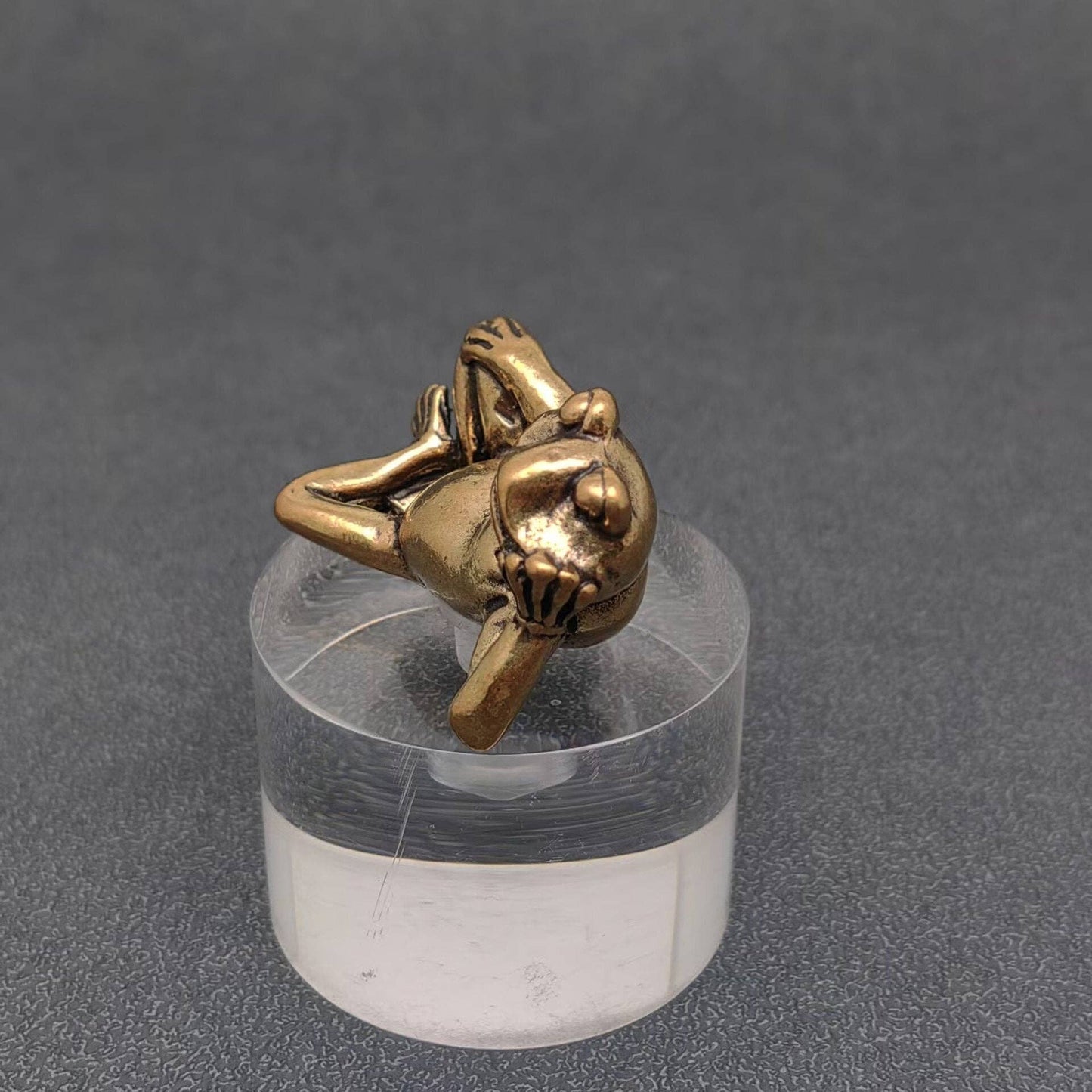 Brass Side-Lying Frog Desktop Ornaments Decorations