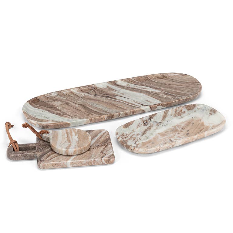 Brown Marble Oblong Tray