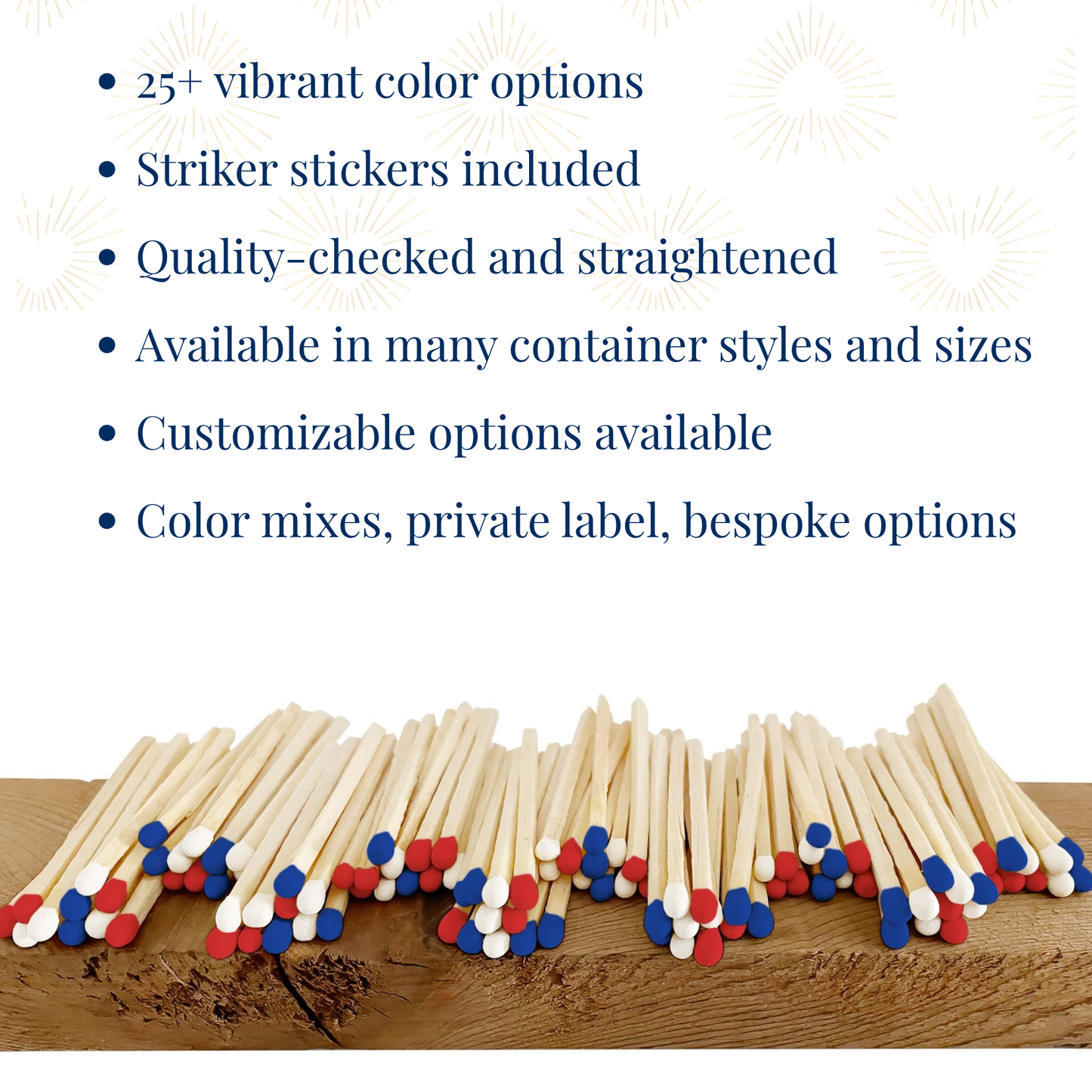 2" Refill Matches - Colors of Your Choice + Striker Stickers